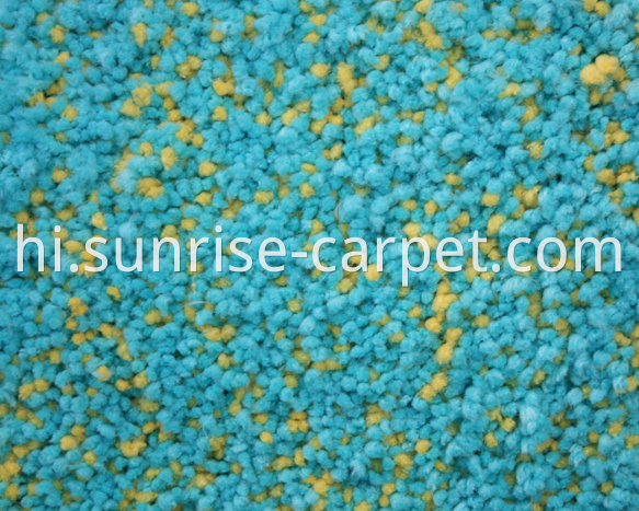 Microfiber Shaggy Rug Yellow and Blue mix Color